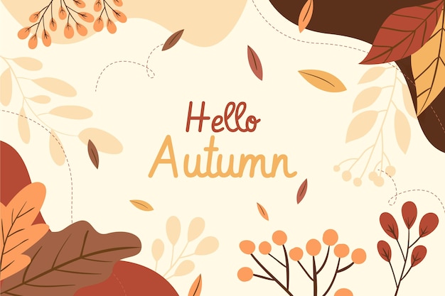 Vector hand drawn flat autumn background