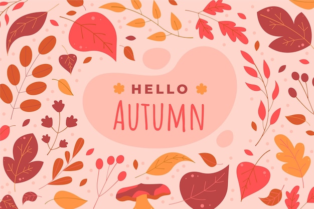 Vector hand drawn flat autumn background