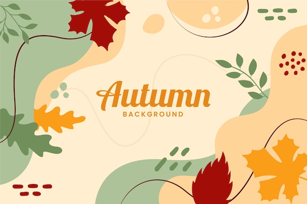 Vector hand drawn flat autumn background