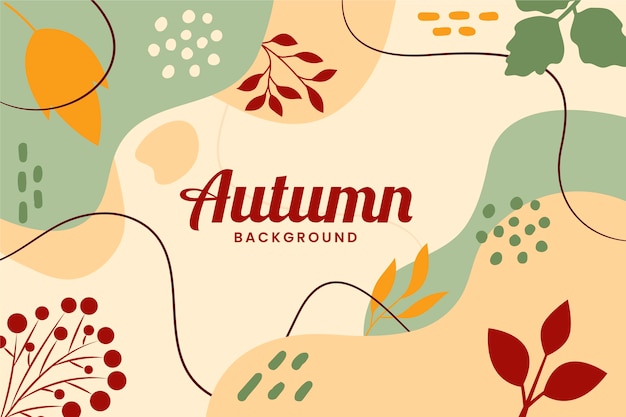 Hand drawn flat autumn background