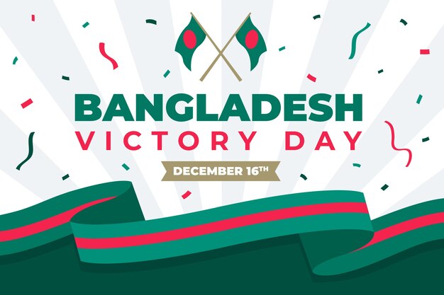 Fondo piatto disegnato a mano del giorno della vittoria del Bangladesh