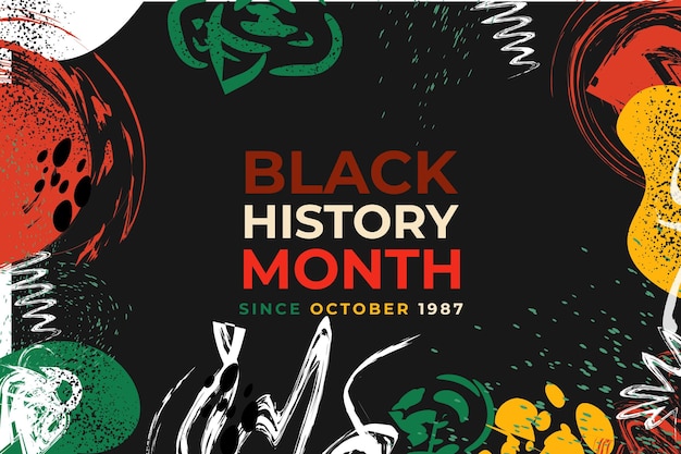 Vector hand drawn flat black history month background