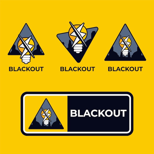 Hand drawn flat blackout labels