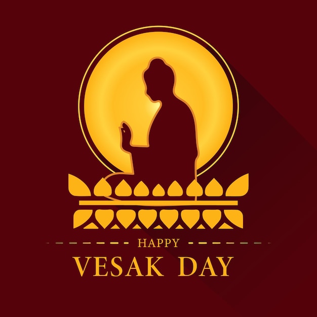 Vector hand drawn flat buddha purnima vesak day illustration free vector