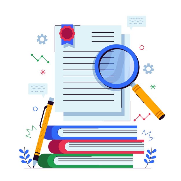 paper design science research Vector hand drawn flat case study concept