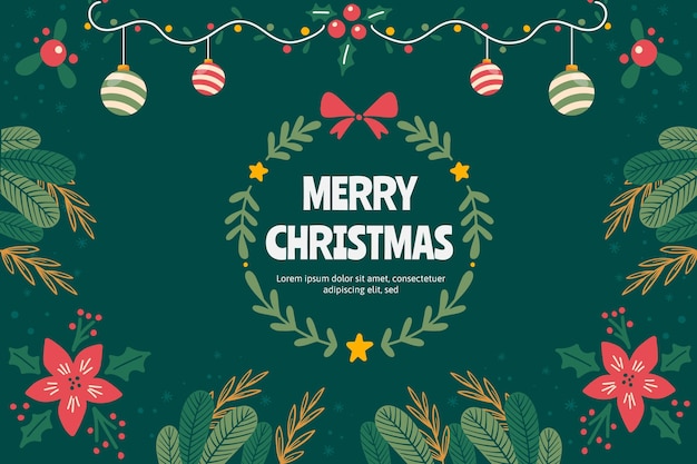 Vector hand drawn flat christmas background