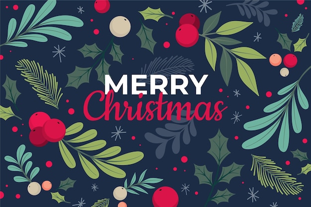 Vector hand drawn flat christmas background