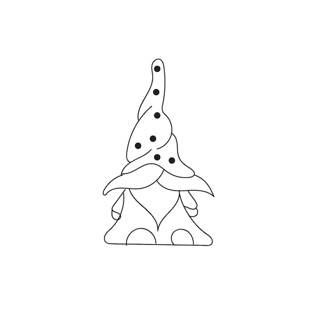Hand drawn flat Christmas gnomes collection
