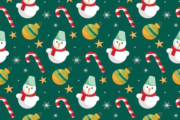 Hand drawn flat christmas pattern design