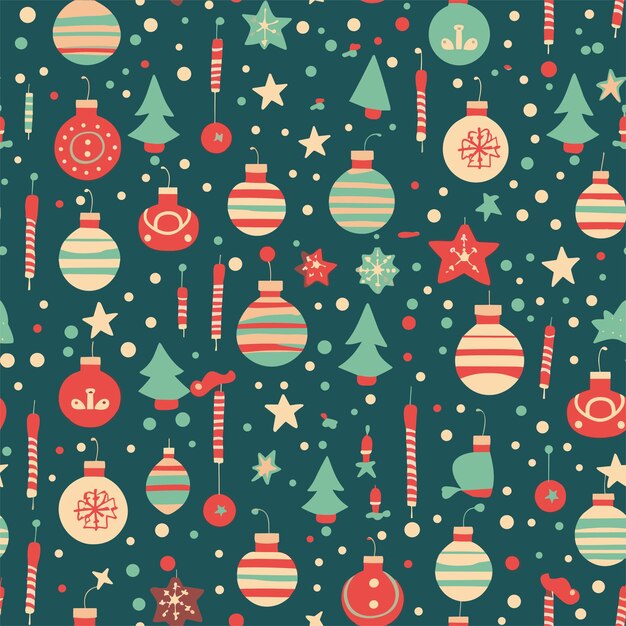 hand drawn flat christmas pattern wrapping paper greeting cards