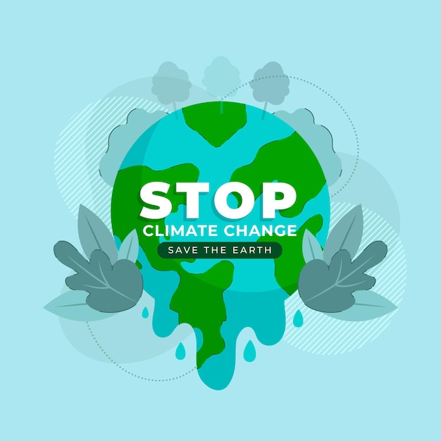 hand drawn flat climate change concept illustration