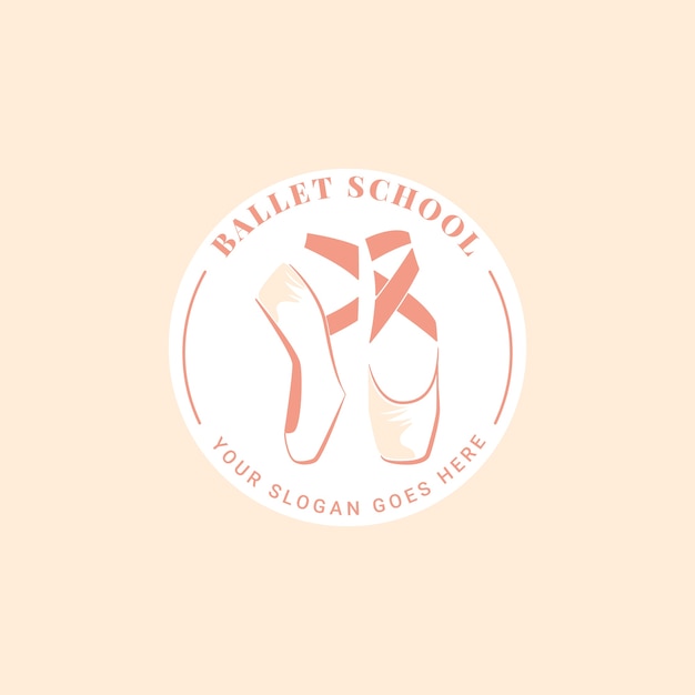 Vector hand drawn flat dance school logo