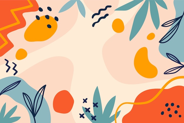 Fondo di doodle astratto di design piatto disegnato a mano