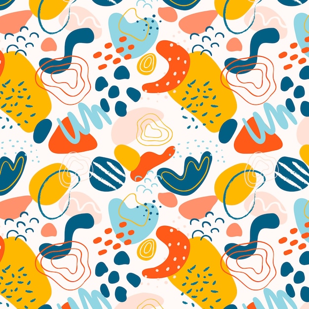 Hand drawn flat design abstract doodle pattern