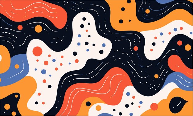 Vector hand drawn flat design abstract doodle pattern