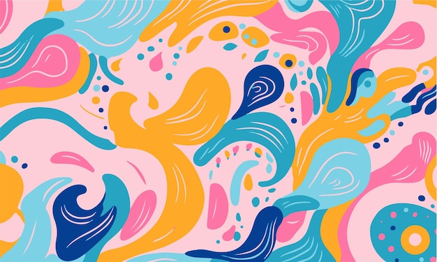 hand drawn flat design abstract doodle pattern