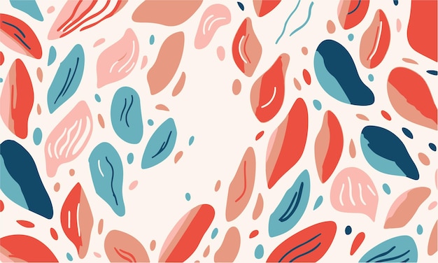 Vector hand drawn flat design abstract doodle pattern