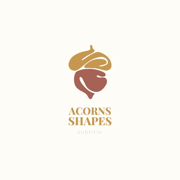 Vector hand drawn flat design acorn logo