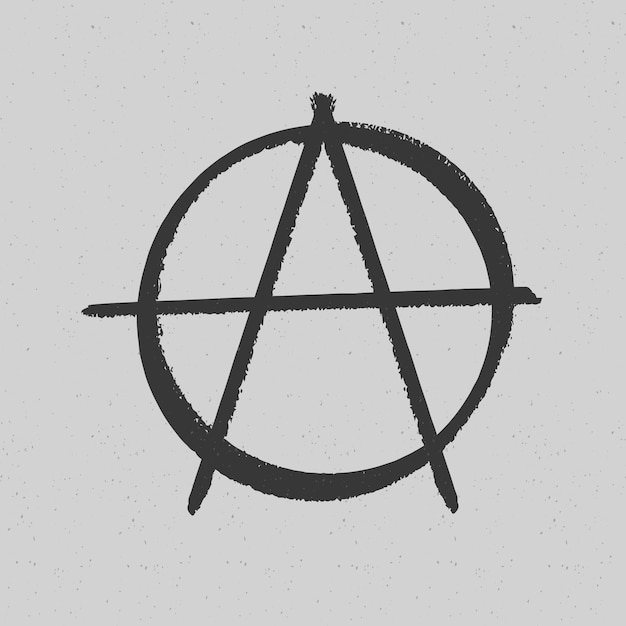 Hand drawn flat design anarchy symbol