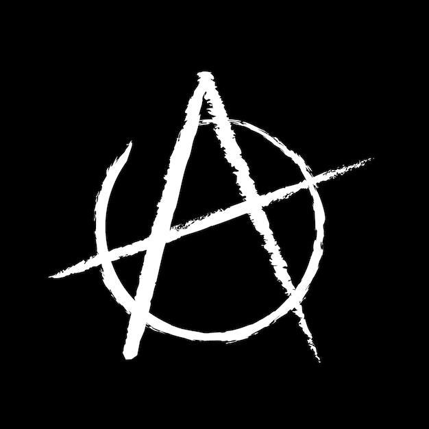 Hand drawn flat design anarchy symbol