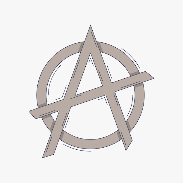 Hand drawn flat design anarchy symbol