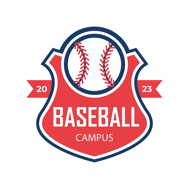 Hand-drawn flat design baseball logo