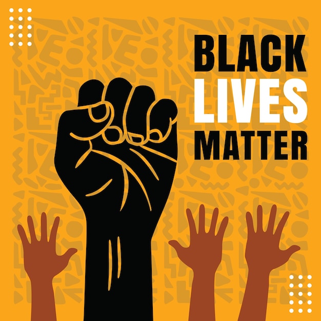 Vettore disegno piatto disegnato a mano black lives matter modello di post instagram illustrazione vettoriale