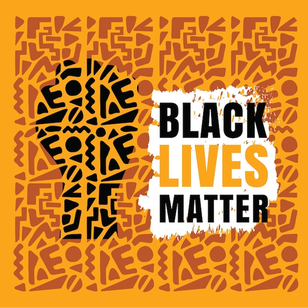 Vector hand drawn flat design black lives matter instagram posts template