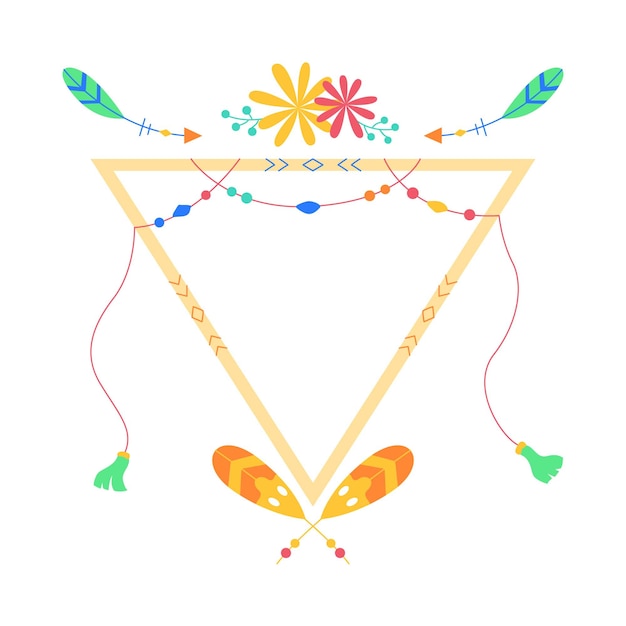 hand drawn flat design boho frame design
