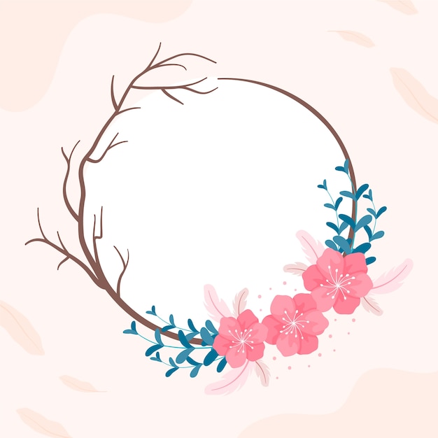 Hand drawn flat design boho frame design