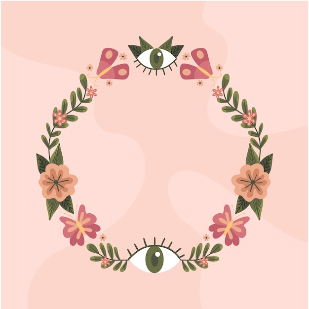 Vector hand drawn flat design boho frame