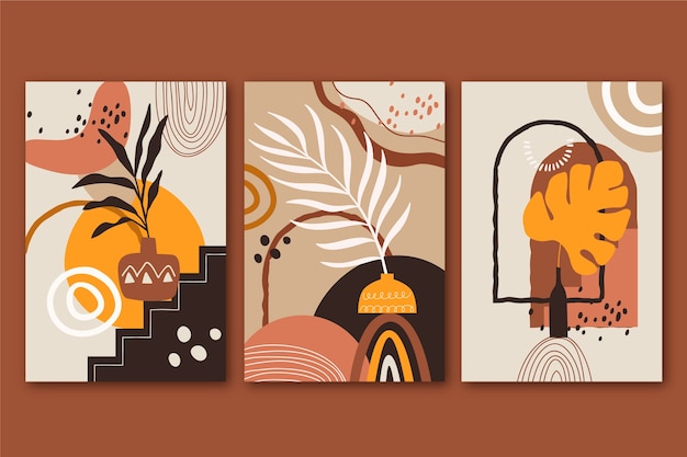 Vector hand drawn flat design boho wall art