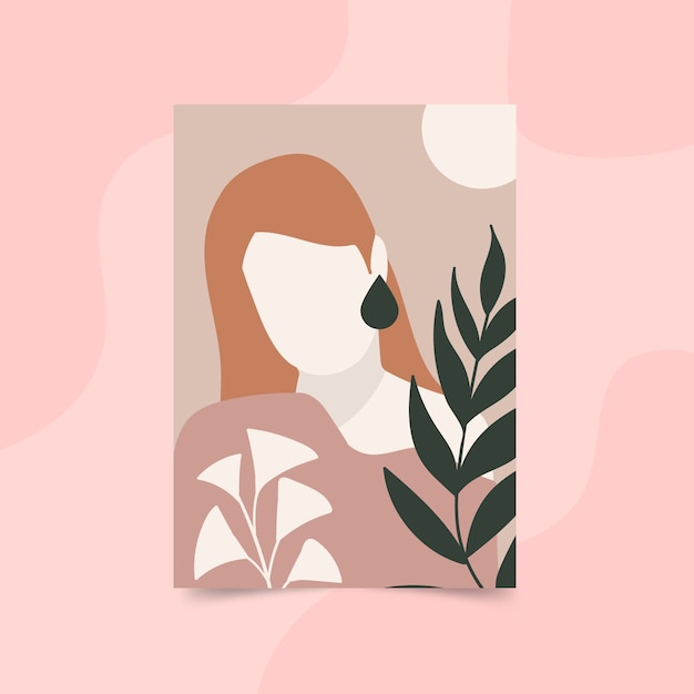 Vector hand drawn flat design boho wall art