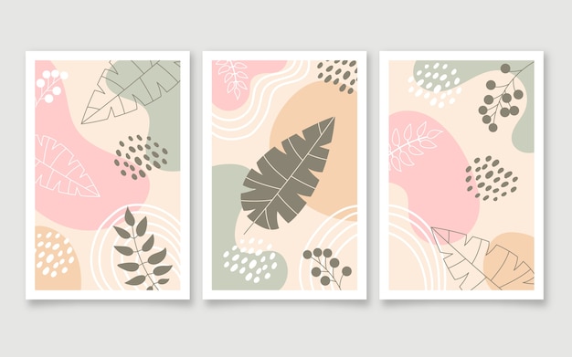 Hand drawn flat design boho wall art