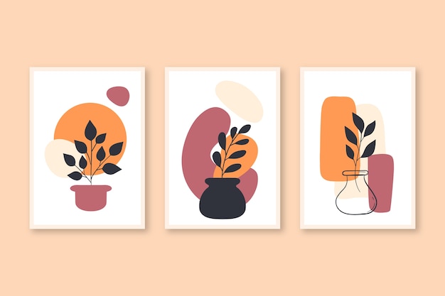 Hand drawn flat design boho wall art