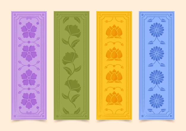 hand drawn flat design bookmark illustration