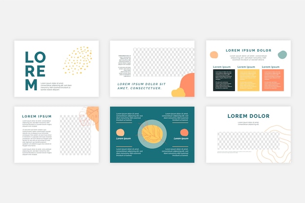 Vector hand drawn flat design business presentation templates