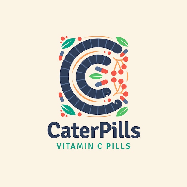 hand drawn flat design cc logo template