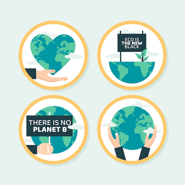 Vector hand drawn flat design eco friendly labels