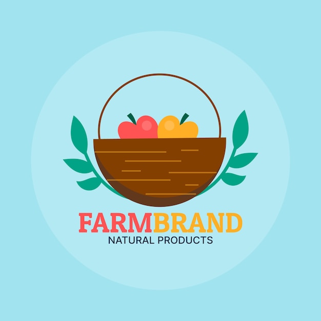 Hand drawn flat design farmers market logo