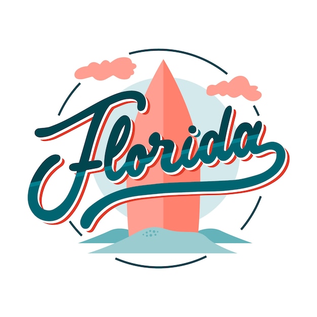 Hand drawn flat design florida logo template