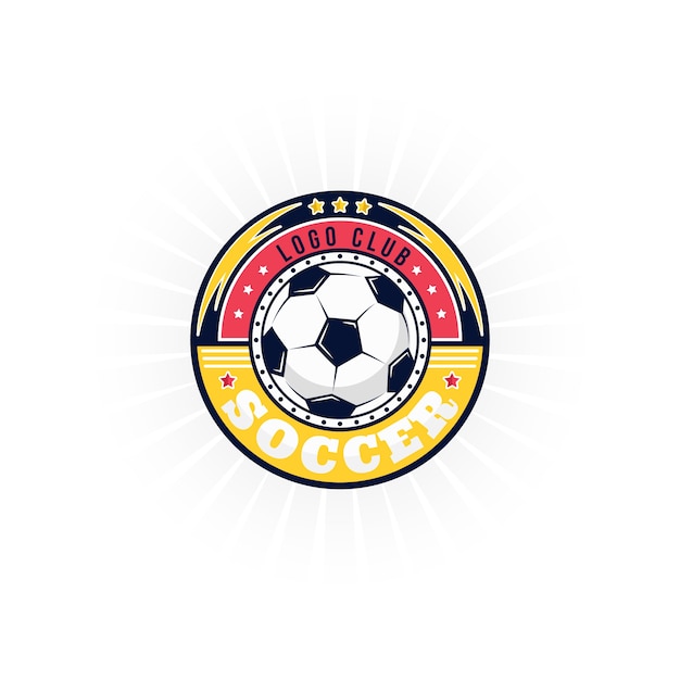 Vector hand drawn flat design football logo