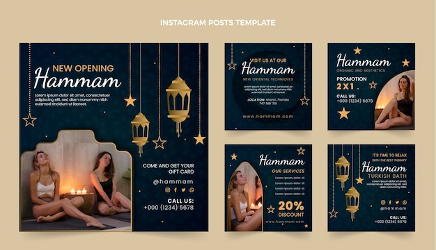 Vector hand drawn flat design hammam template