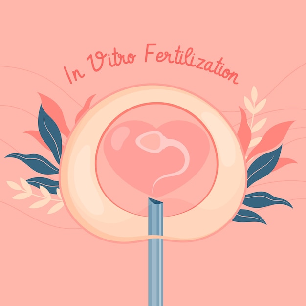 Vector hand drawn flat design ivf illustration