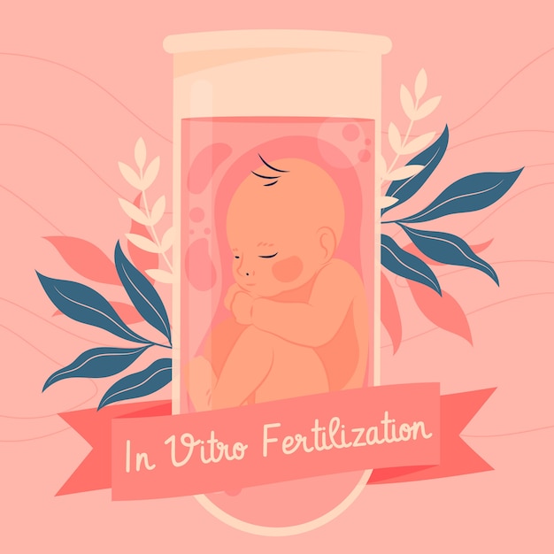 Hand drawn flat design ivf illustration