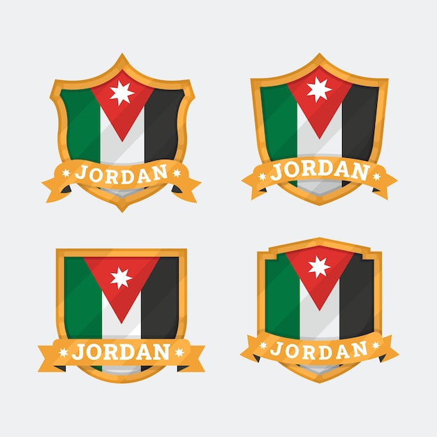 Vector hand drawn flat design jordan national emblems