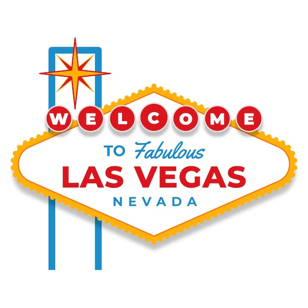 Premium Vector  Hand drawn flat design las vegas sign