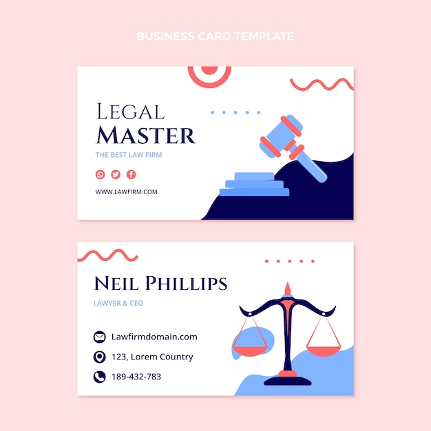 hand drawn flat design law firm template