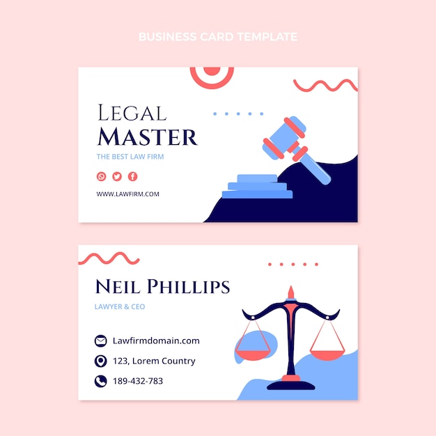 Vector hand drawn flat design law firm template