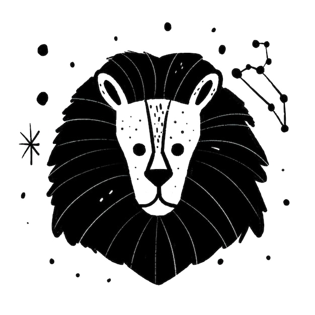 Hand drawn flat design leo logo